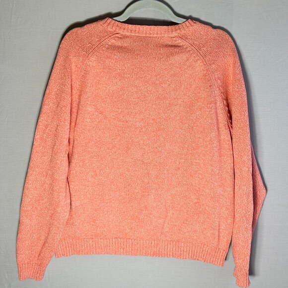 Tabi Simply Classic V Neck Cotton Sweater, Women's Size Large in Orange - Picture 2 of 7